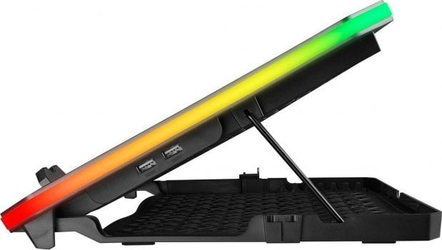 Mbajtëse ftohëse për laptop Rampage Metafor, 19", 6 ventilatorë, RGB, e zezë