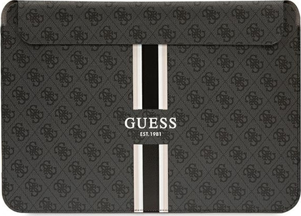 Këllëf laptopi Guess 4G Printed Stripes, 16", për MacBook, i zi