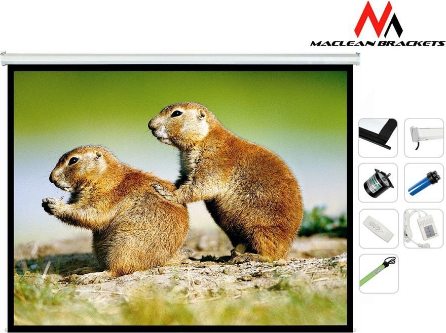 Ekran projektori Maclean MC561, 135", elektrik, i bardhë
