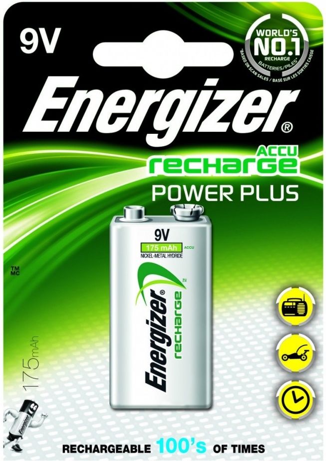 Bateri Energizer Power Plus, 9V, 175mAh