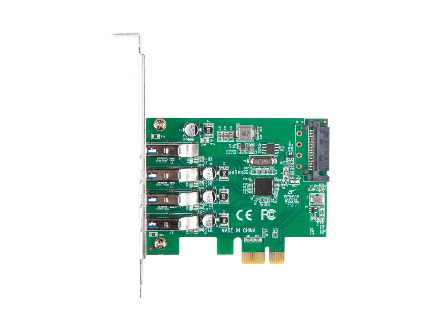Kartë zgjerimi PCI Express Lanberg, 4x USB 3.1 Gen1, e zezë