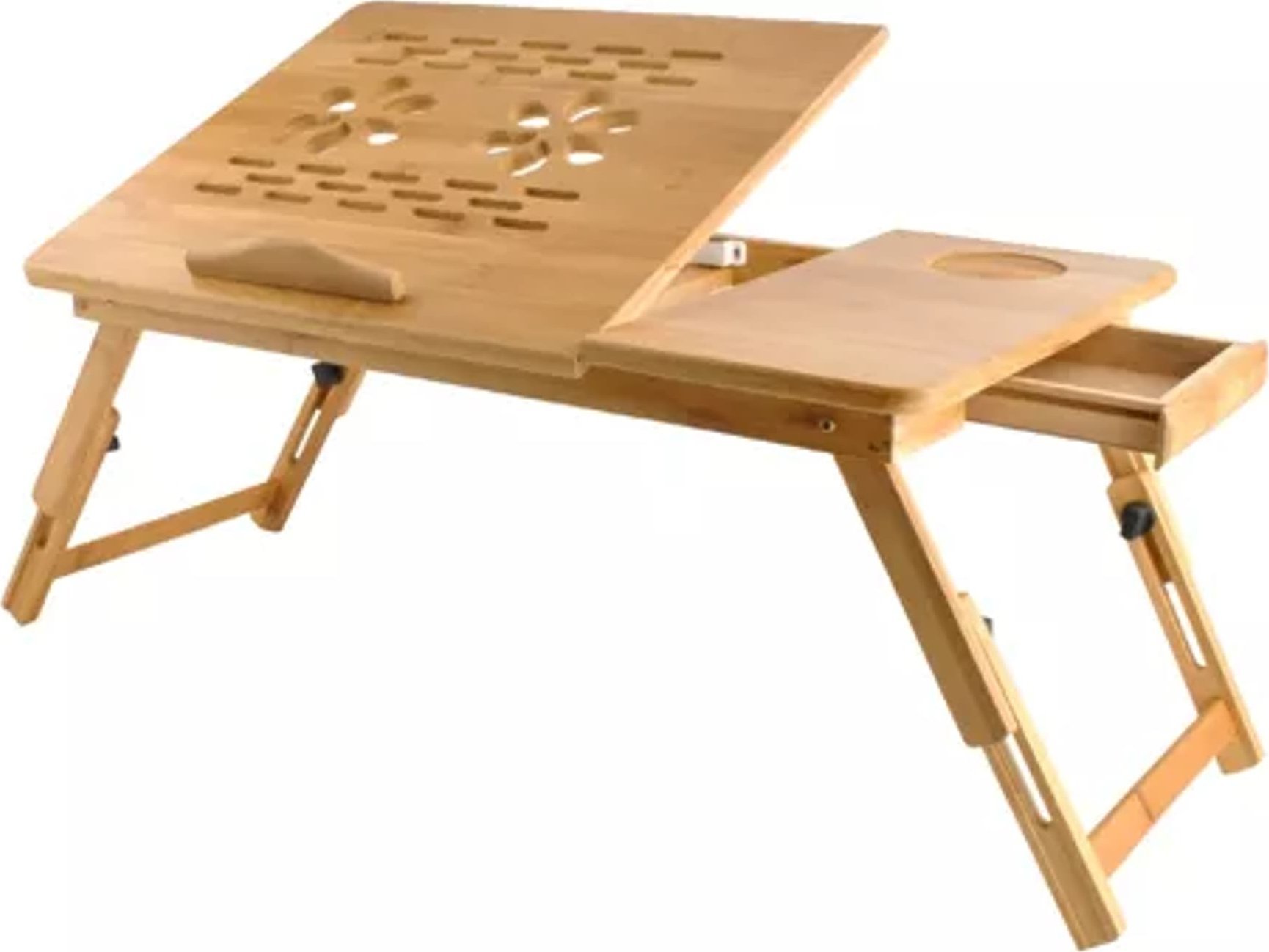 Tavolinë laptopi S23452, bambu, e rregullueshme, natyrale