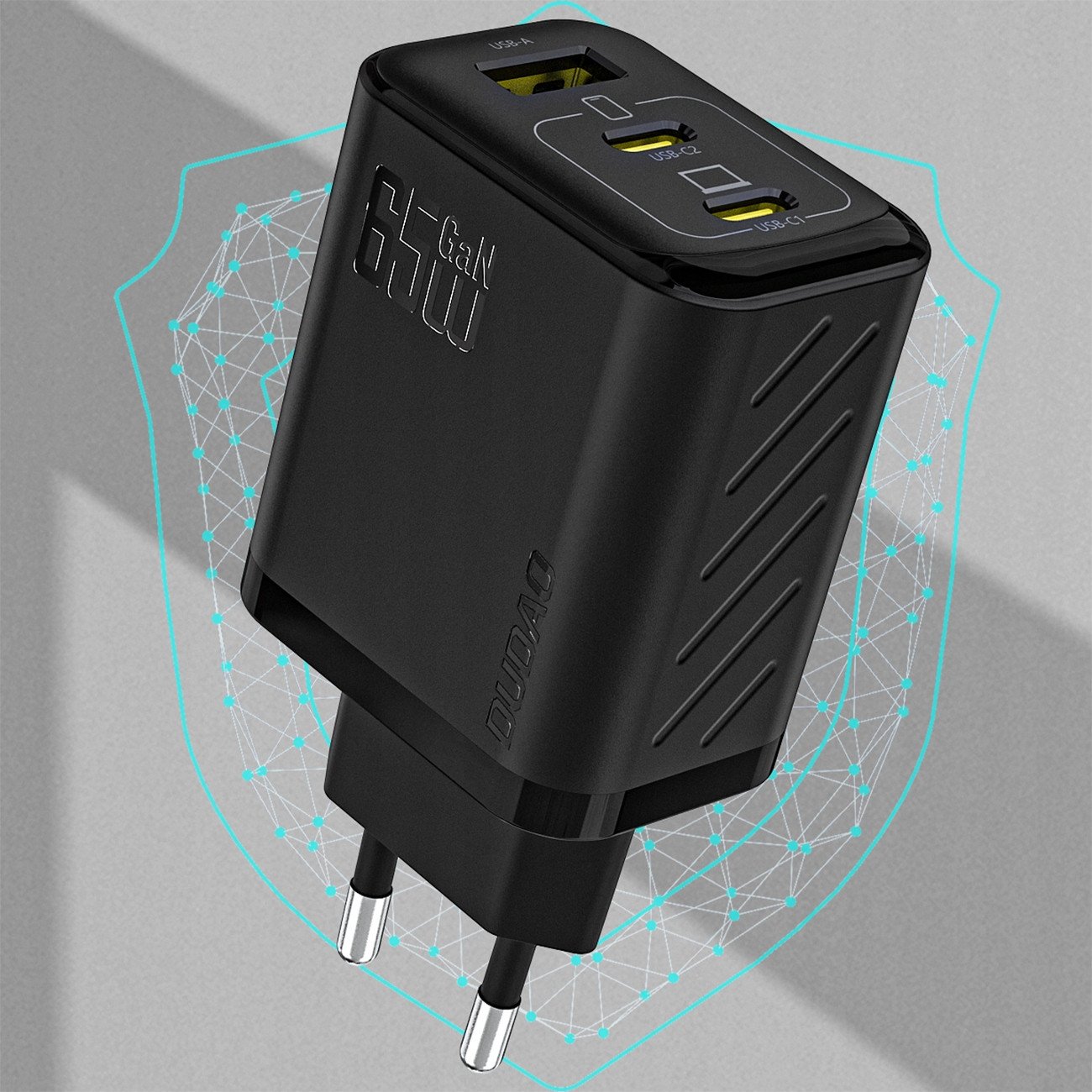 Karikues USB Dudao A29CEU, 65W GaN, 2x USB C 1x USB A, i zi