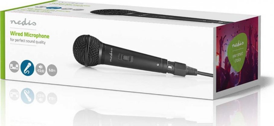 Mikrofon dinamik me kabllo Wired Metal Handheld Vocal, XLR në 6.35mm, kabllo 5m, i zi