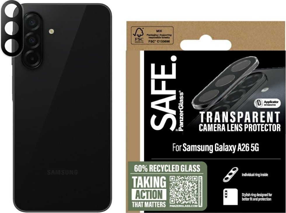 Mbrojtës kamere SAFE by PanzerGlass Samsung Galaxy A26 5G, xham, transparent