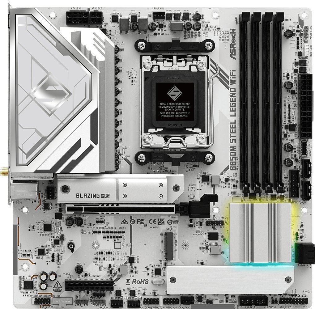 Motherboard Asrock B850M Steel Legend WiFi, AMD AM5, DDR5, Micro ATX