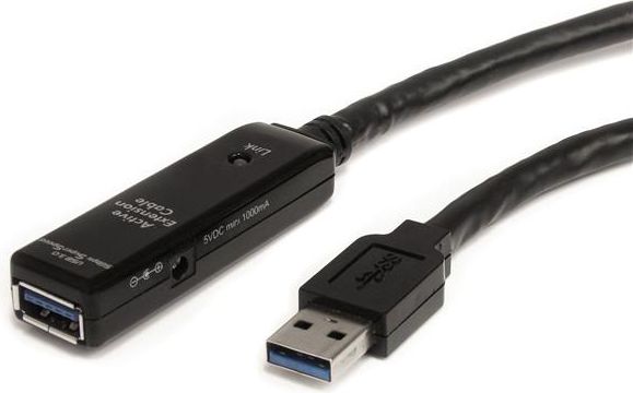 Kabllo zgjatëse aktive USB 3.0 StarTech USB3AAEXT3M, 3m, i zi