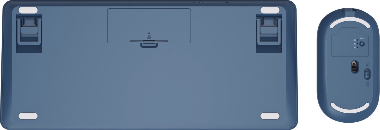 Set tastierë dhe maus Trust Lyra Multi Device, Bluetooth dhe 2.4GHz, QWERTY US, blu