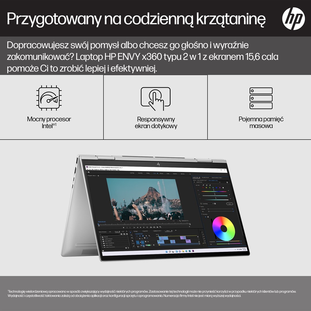 Laptop HP ENVY x360 15-fe0015nw , 15.6", Intel Core i5 1335U, 16 GB RAM, 512 GB SSD, i argjendtë