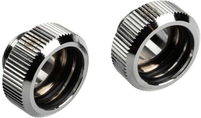 Përshtatës ftohje uji Bitspower Touchaqua, G1/4" mashkull në 16mm, set 2 copë, argjend