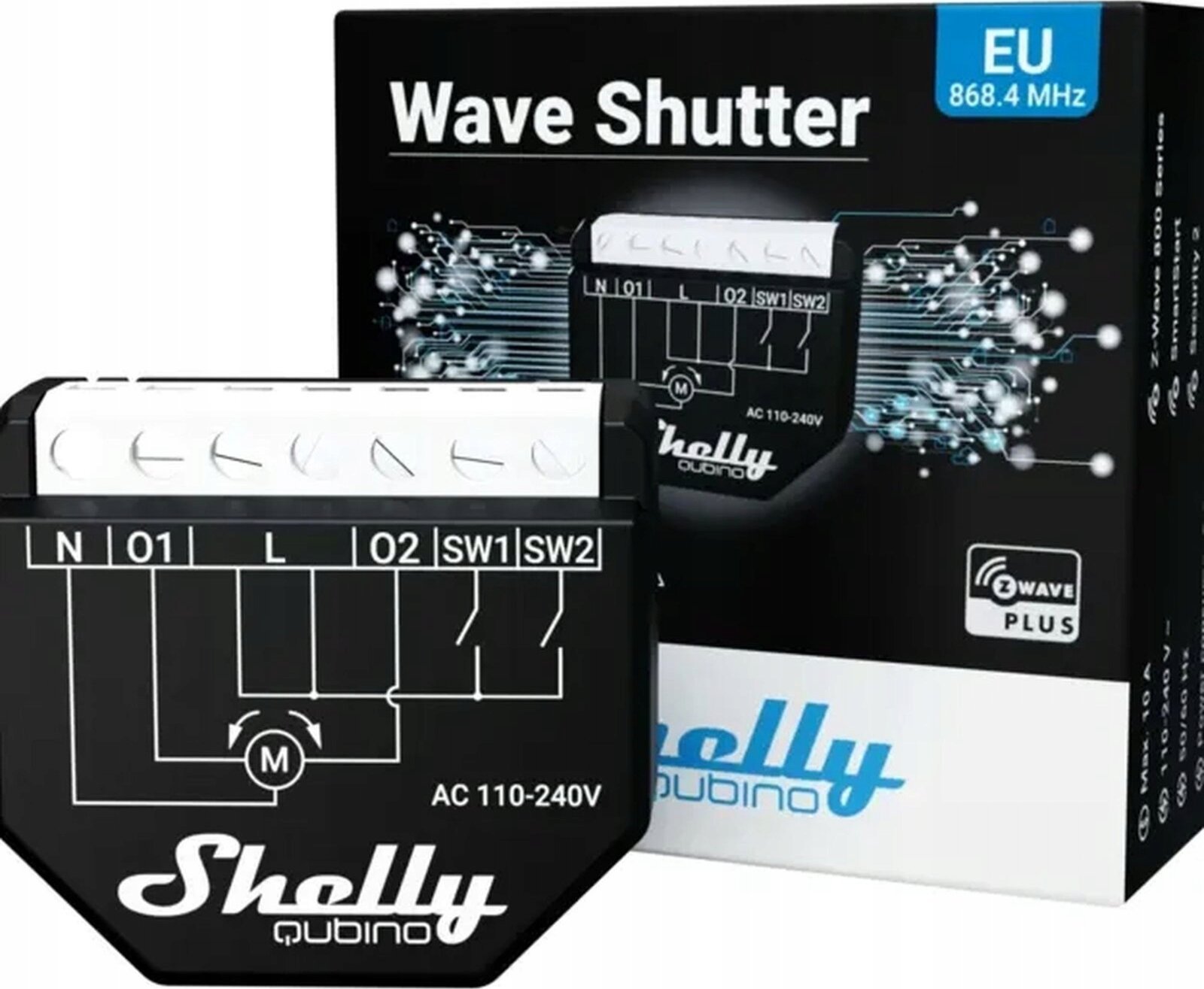 Modul smart Shelly Wave Shutter, rele për roleta dual, Z Wave