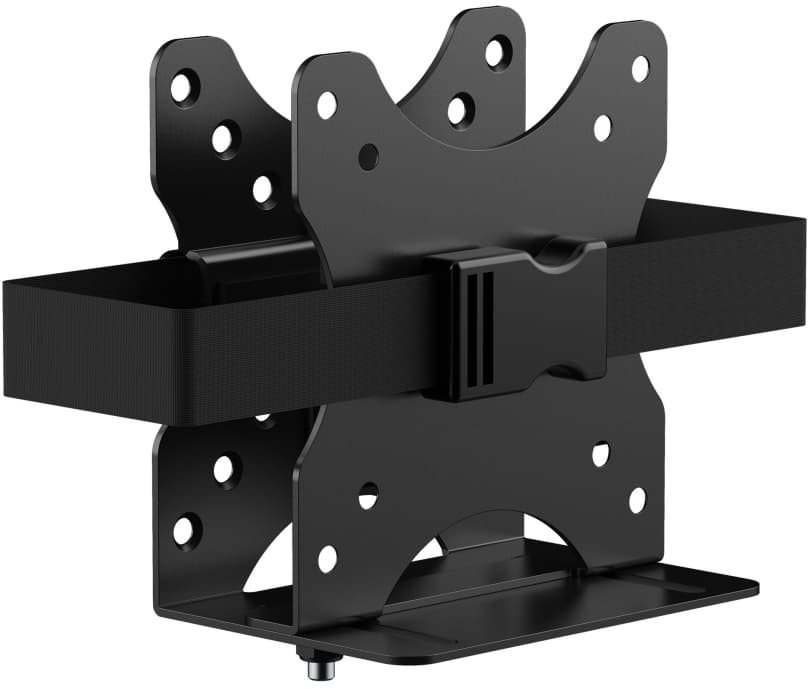 Mbajtëse universale Vision për mini PC, çelik, montim nën tavolinë dhe pas ekranit, e zezë