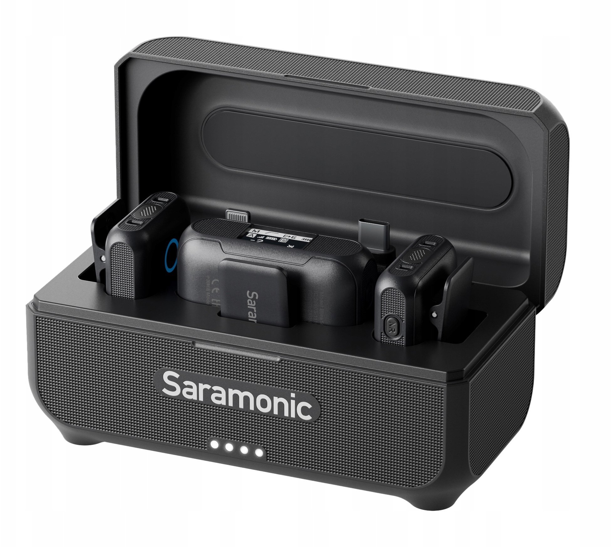 Sistem mikrofoni pa tela Saramonic Blink 500 B2 Plus, për 2 persona, me USB C dhe Lightning, i zi
