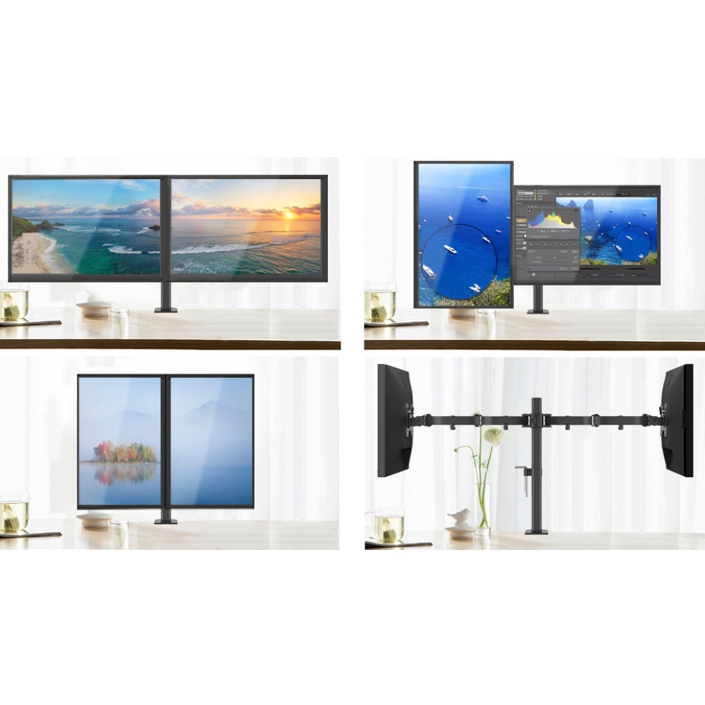 Mbajtëse tavoline për monitor Techly, 13"-27", VESA 100x100, e zezë