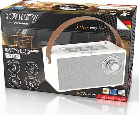 Raft këndor me radio Camry CR 1902 W, 5W, Bluetooth, i bardhë