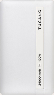 Powerbank Tucano 24000mAh, 120W, 2x USB C 1x USB A, i bardhë