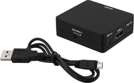 Адаптер аудио видео Deltaco HDMI-7038, HDMI во HDMI и SPDIF, Full HD 1080p, црн