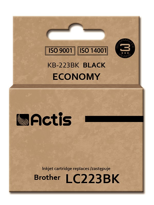 Ngjyrë për printer Actis KB-223BK (zëvendësim për Brother LC223Bk), 16 ml, e zezë