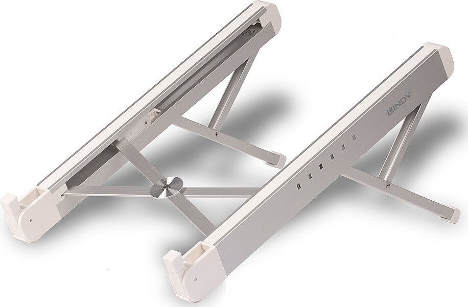 Mbajtëse laptopi Lindy Riser Folding 20916, e rregullueshme, palosëse, argjend me të bardhë