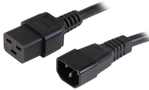 Кабел продолжувач за електрична енергија Manhattan 355209, IEC C14 на C19, 2m, црн