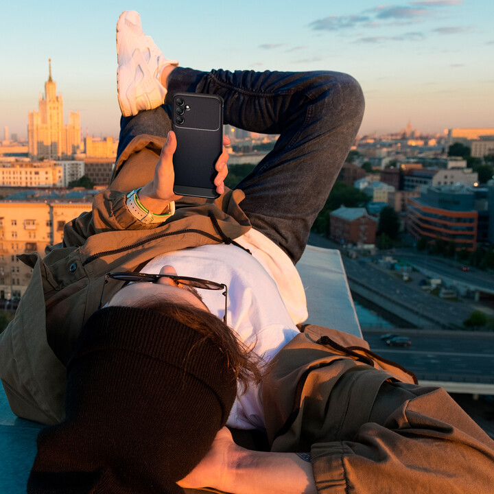 Mbrojtëse Spigen Rugged Armor për Samsung Galaxy A14 5G, e zezë