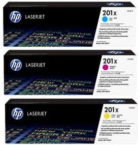 Toner HP 201X CMY Original, cian, magenta, verdhë