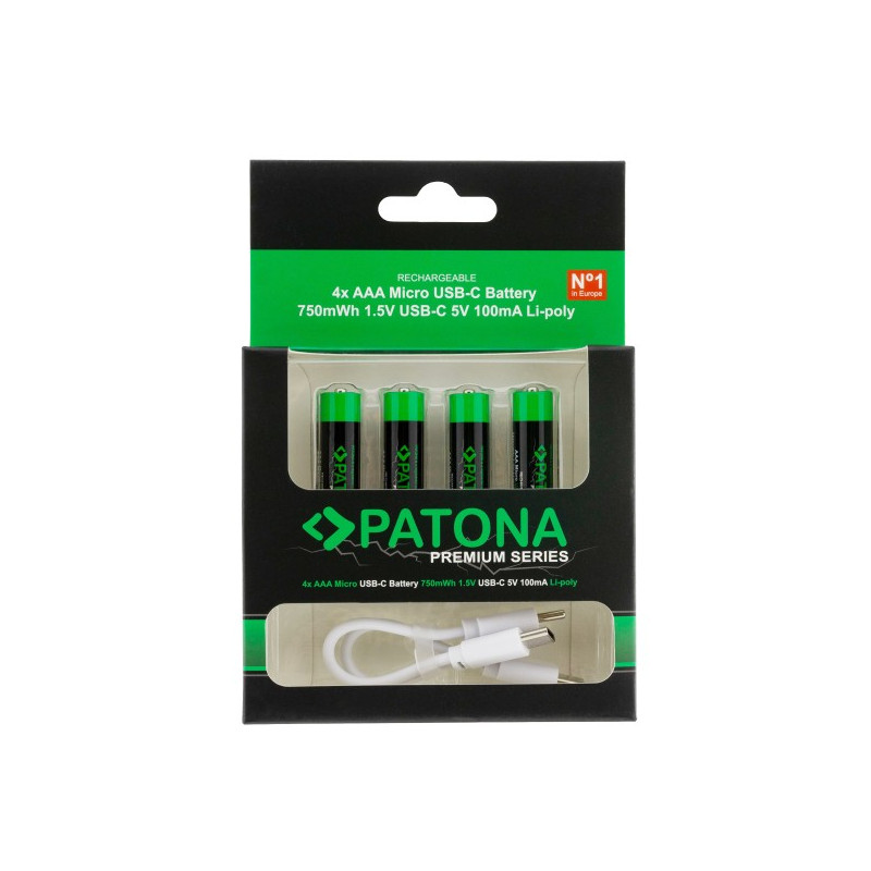 PATONA Premium USB-C Micro AAA Rechargeable Batteries