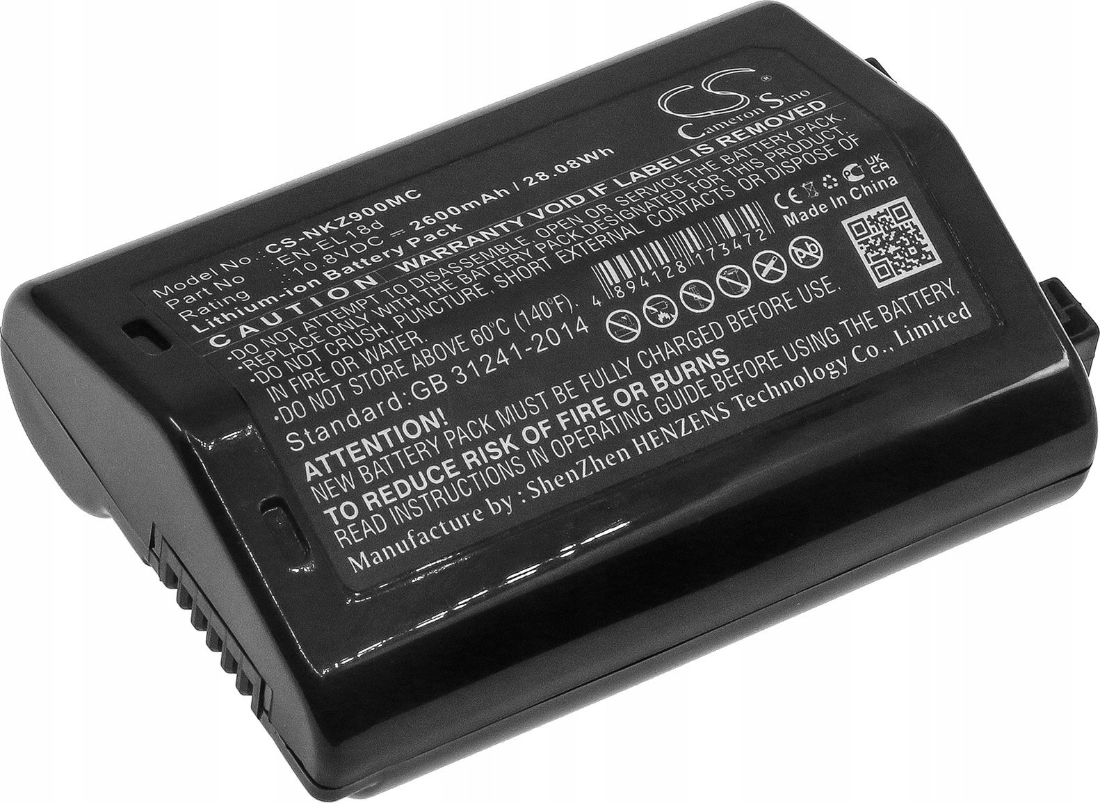 Bateri kamerë NIKON EN-EL18d CS-NKZ900MC, 10.8V, 2600mAh 3300mAh
