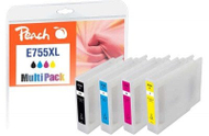 Set кертриџи боја Peach XL Saver Pack, компатибилен со Epson T755XL, пакет 4 парчиња, повеќебоен
