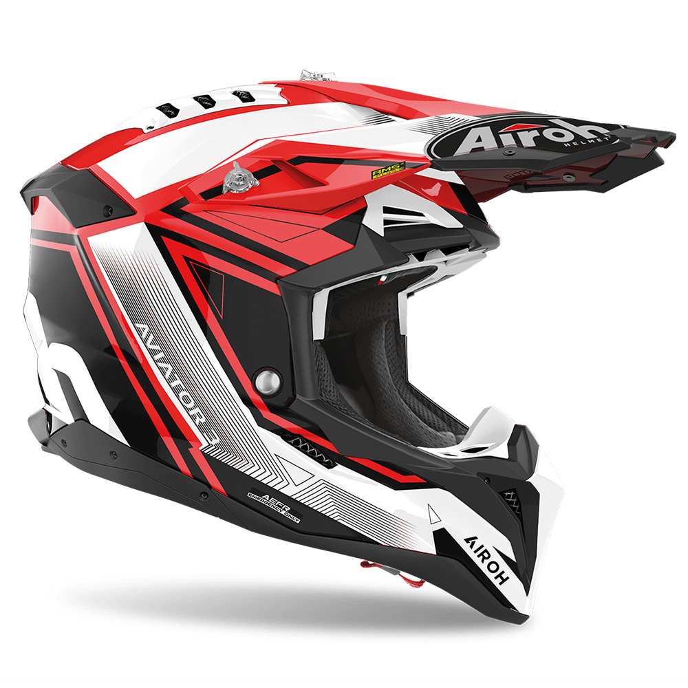 Helmeta motocross Airoh Aviator 3 League, përmasa M, e kuqe