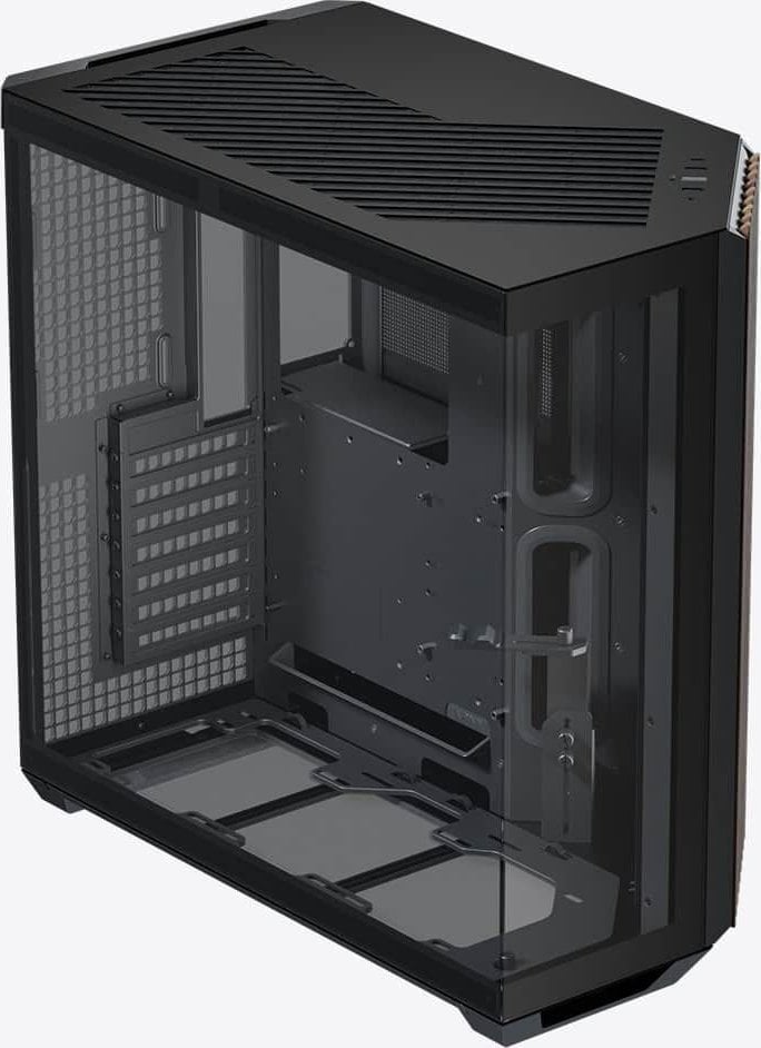 Kuti PC APNX V1, midi tower ATX, xham i temperuar, dru dhe e zezë