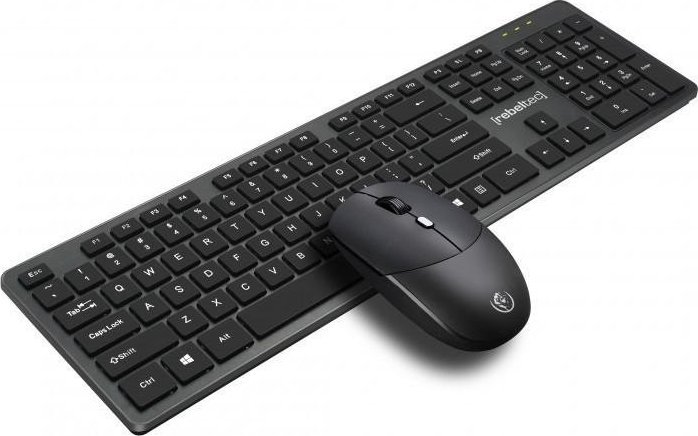 Set tastierë dhe maus Rebeltec MAXIM, wireless 2.4GHz, 104 taste, i zi