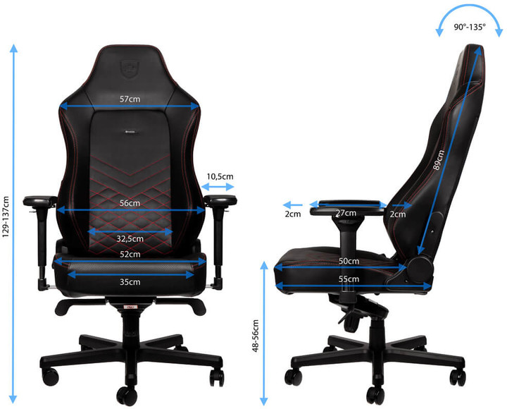 noblechairs HERO, црна / црвена