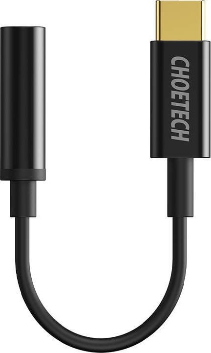 Adapter audio Choetech AUX003 USB C në 3.5mm, DAC, i zi