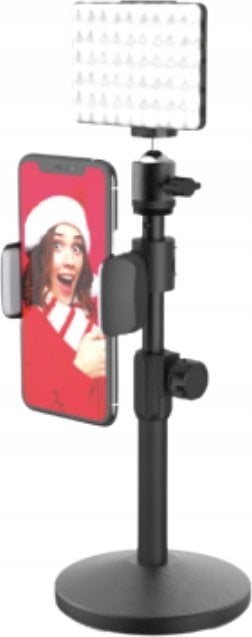 Tripod DigiPower Achiever Video Call Pro Kit, dritë LED 60, rregullim lartësie, i zi