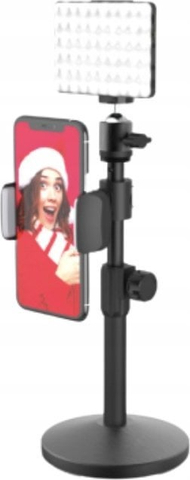 Tripod DigiPower Achiever Video Call Pro Kit, dritë LED 60, rregullim lartësie, i zi