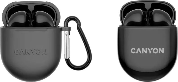 Kufje wireless Canyon TWS-6 CNS-TWS6B, True Wireless, Bluetooth, të zeza