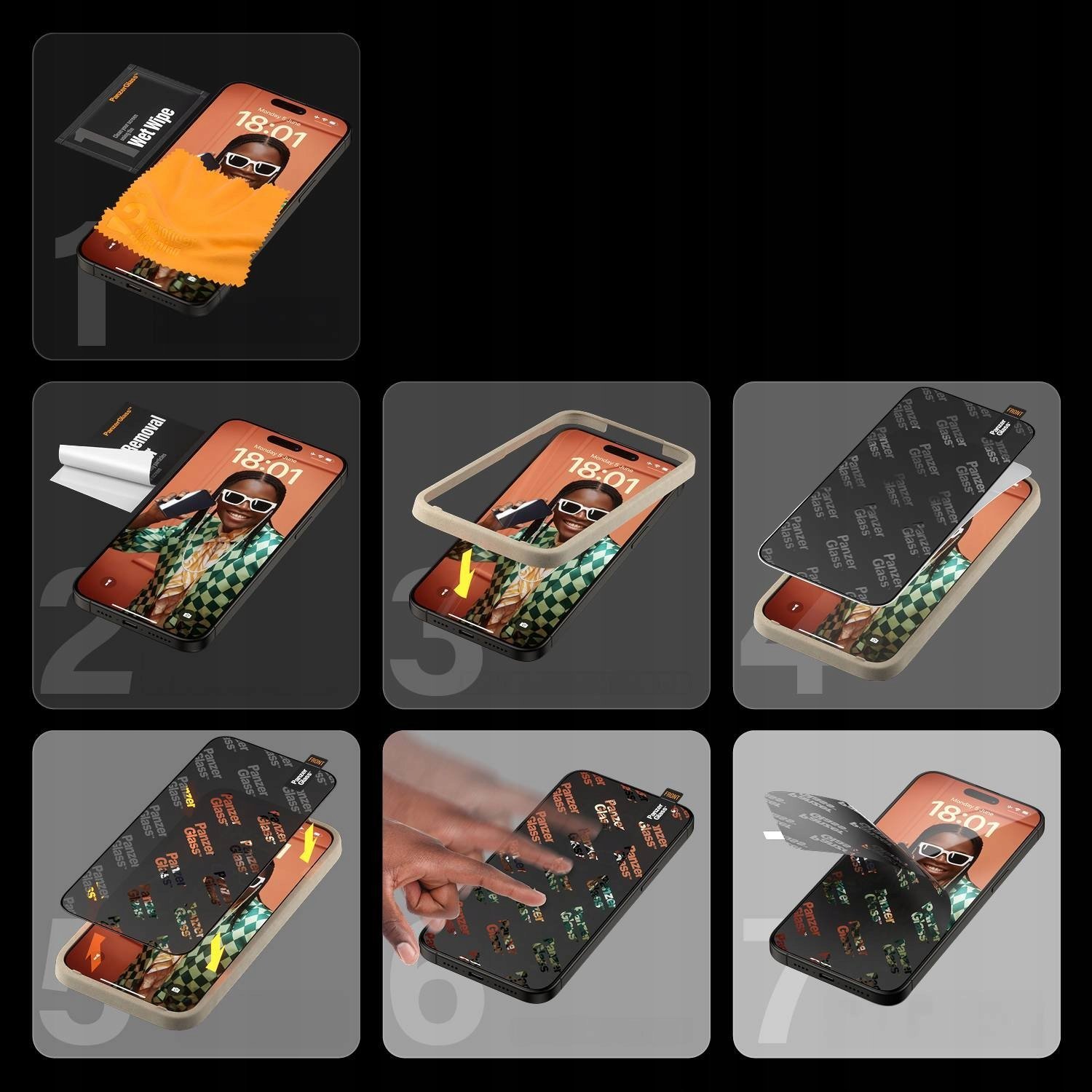 Qelq mbrojtës PanzerGlass Ultra Wide Fit Privacy, për Samsung Galaxy A55 5G, transparent