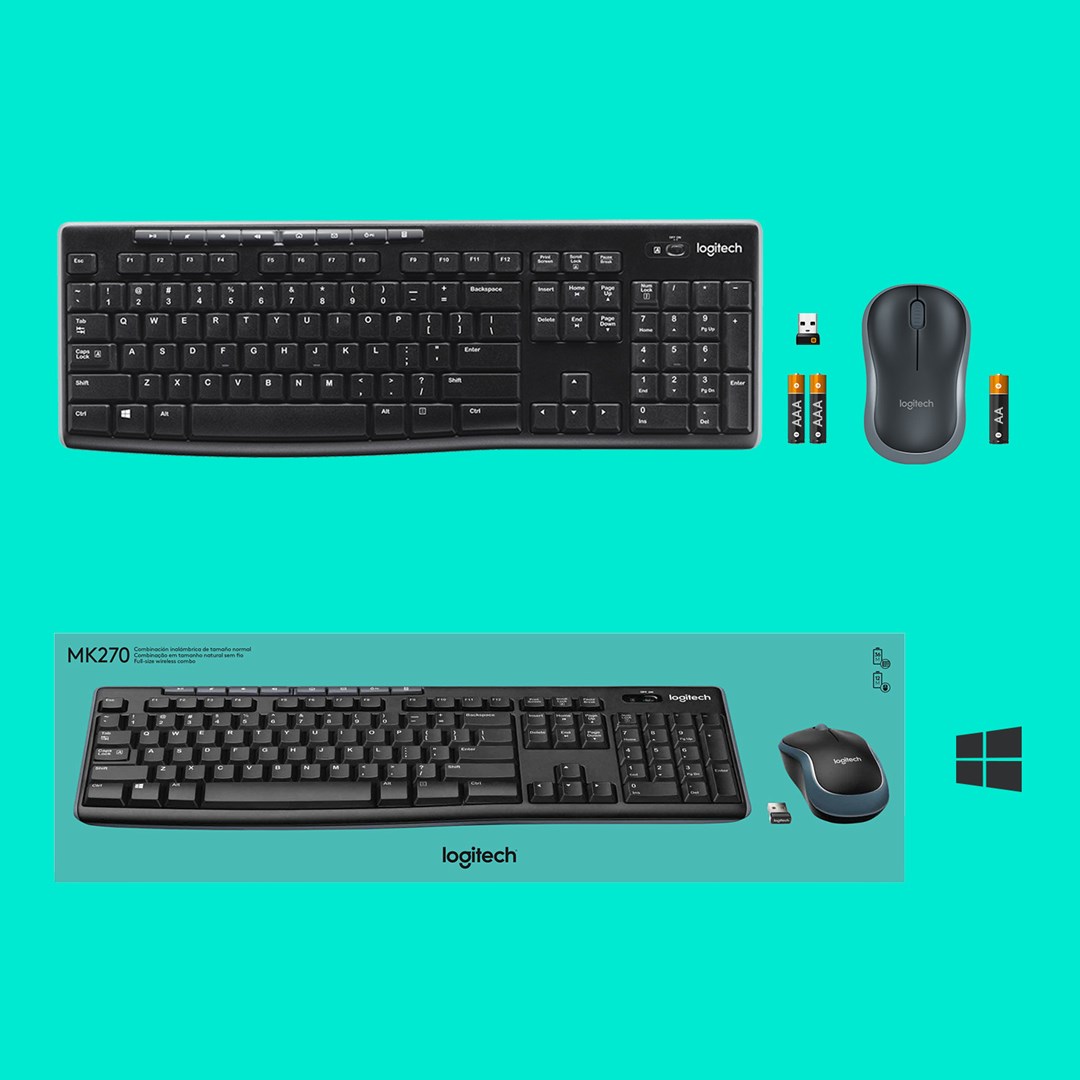Set tastierë dhe maus Logitech MK270, wireless, e zezë