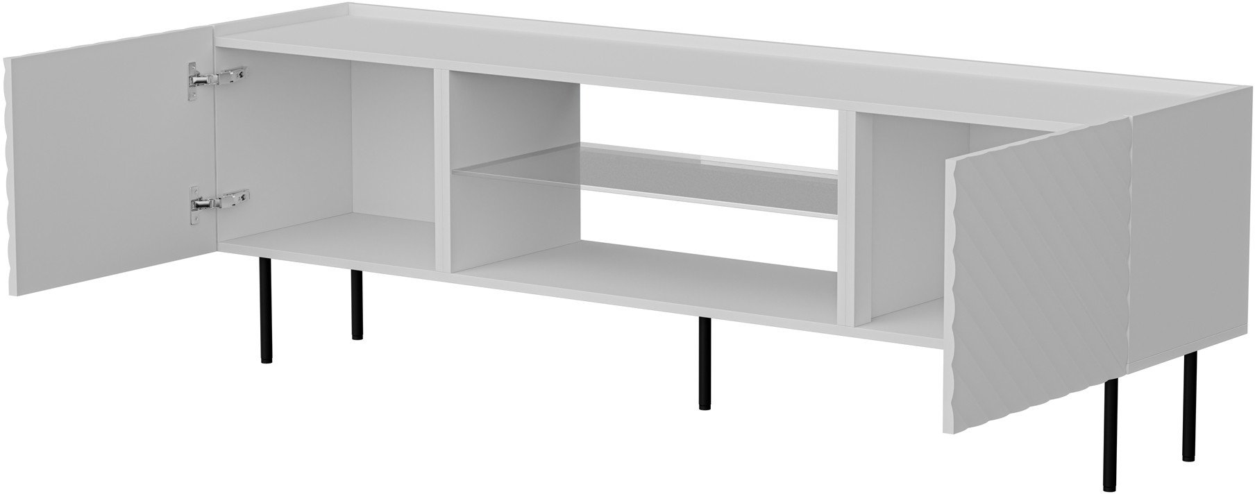 Kabinet TV Cama Meble Lucca, 180x40x59 cm, MDF, e bardhë