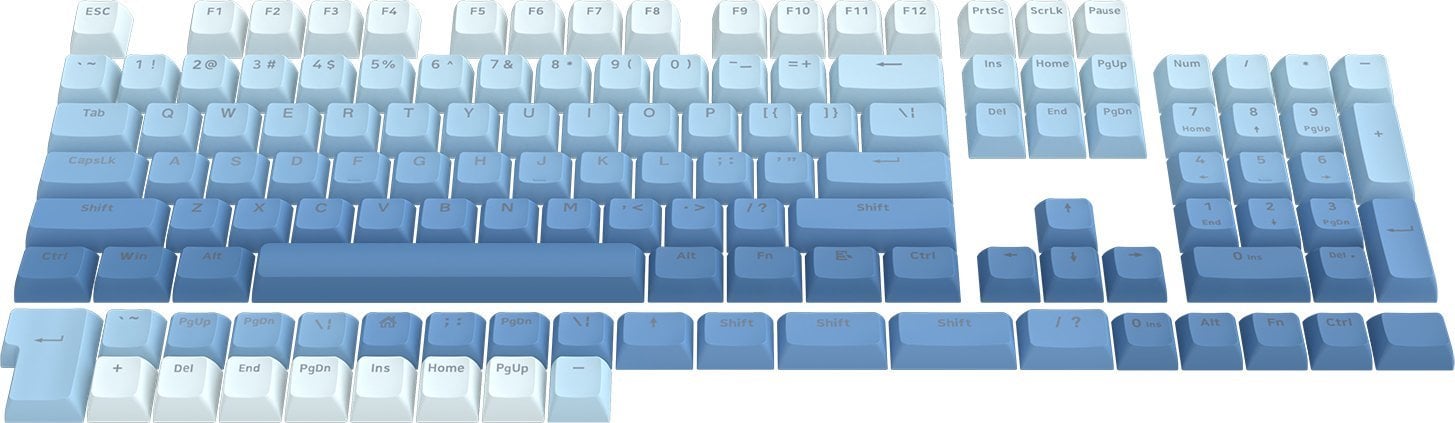 Keycaps Redragon A134, 104 taste, Doubleshot PBT, gradient blu