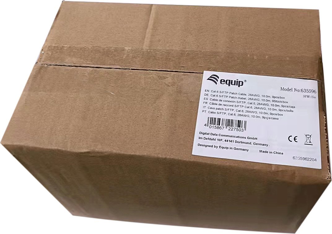 Kabllo rrjeti Equip Patch Cable Cat6, S FTP, 10m, e zezë