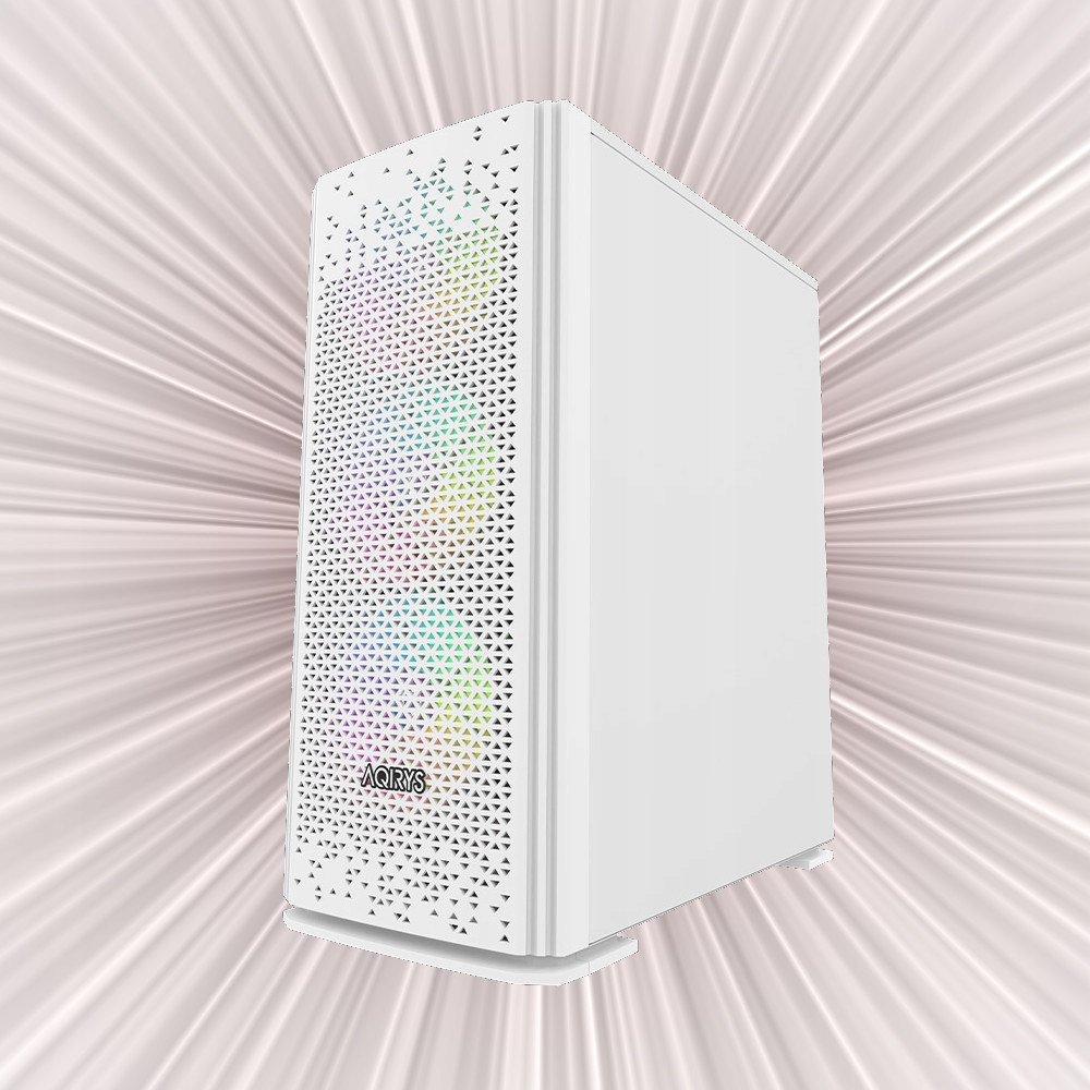 Куќиште за компјутер Gacrux White, Midi Tower, калено стакло, RGB, бело