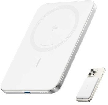 Powerbank Anker MagGo Power Bank 5K Slim, 5000mAh, MagSafe Qi2, бела