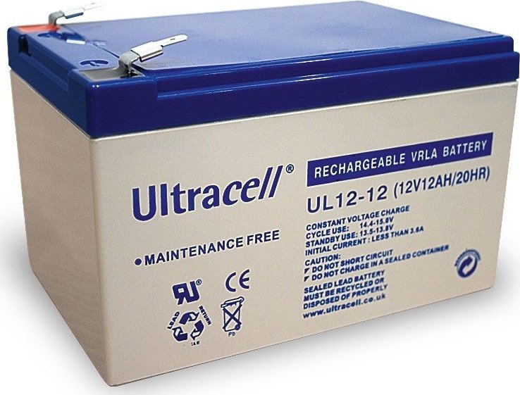 Bateri plumb acid Ultracell UL12-12, 12V, Faston 250, gri