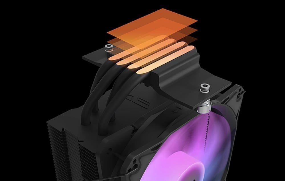 Ftohës procesori DarkFlash Z4 Pro Mist, 200W TDP, 120mm PWM ARGB, i zi, set 2 copë