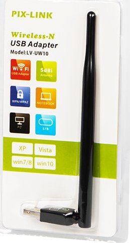 Adapter WiFi USB me antenë, 150 Mbps, 2.4 GHz, i zi