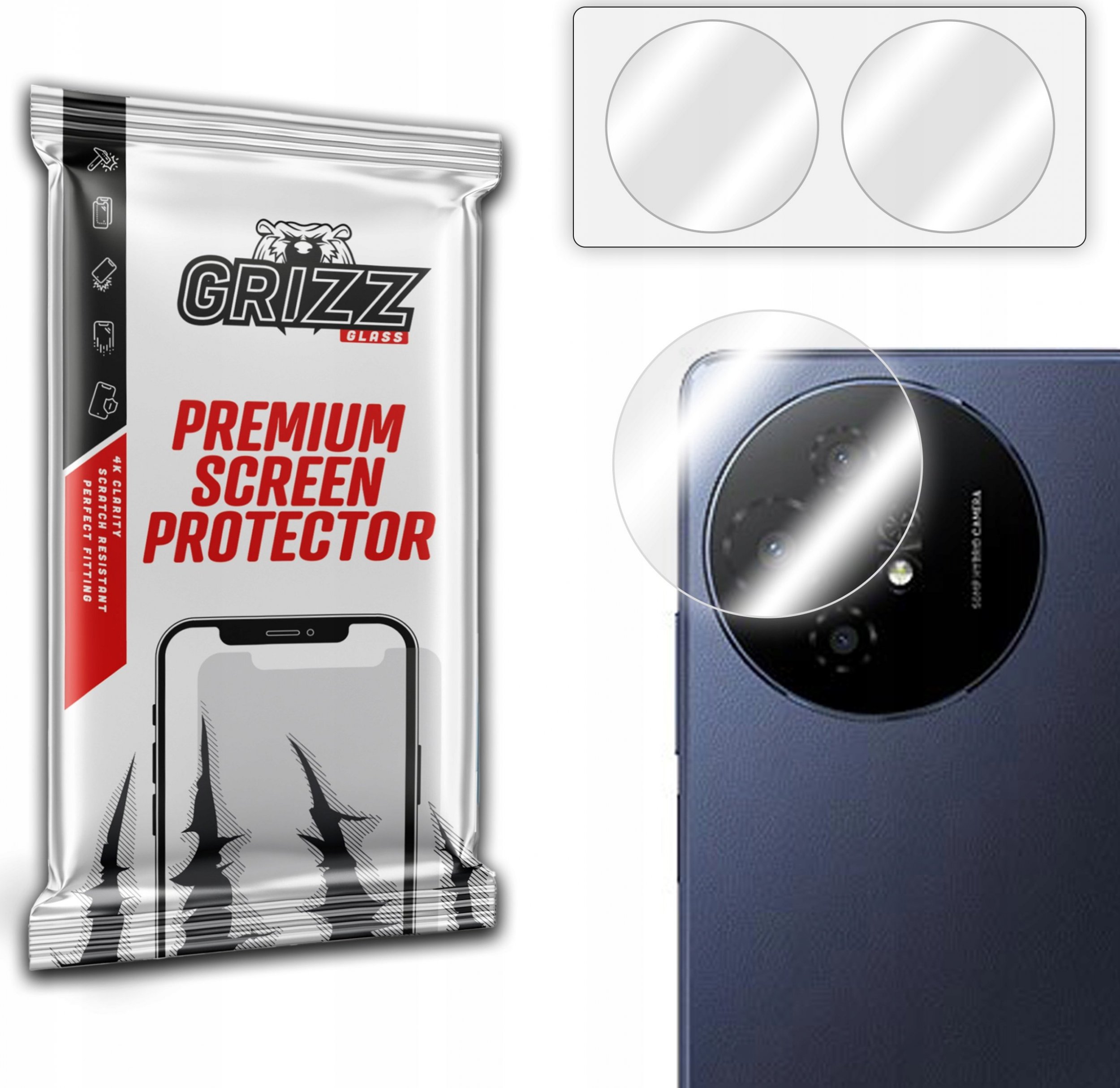 Mbrojtës xhami për kamerë 3MK Hybrid, për TCL 50 XL, set 2 copë, transparent