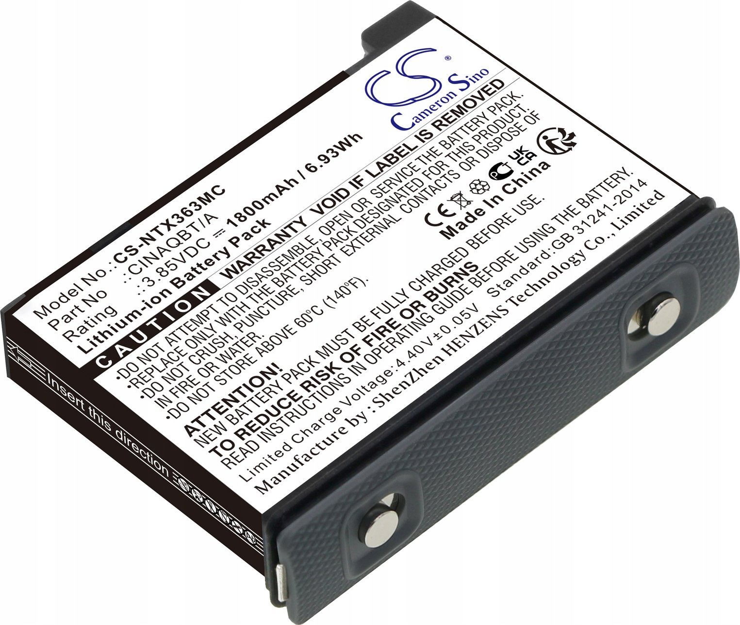 Bateri për kamera Insta360 One X3 CINAQBT/A, 1800mAh, Li ion