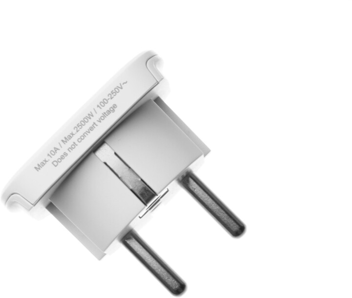 Përshtatës FIXED për lidhjen e karikuesve UK, US, AUS në priza EU, i bardhë